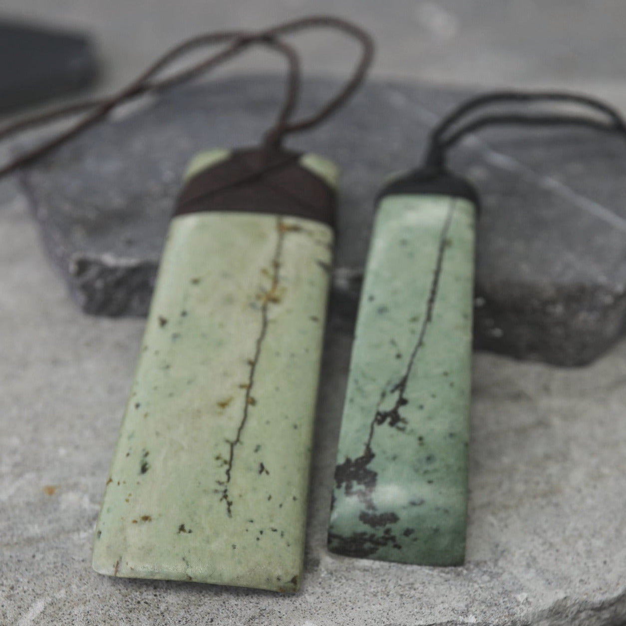 Hei Toki Pounamu Aotearoa New Zealnd Greenstone PAIR (1 of 2)