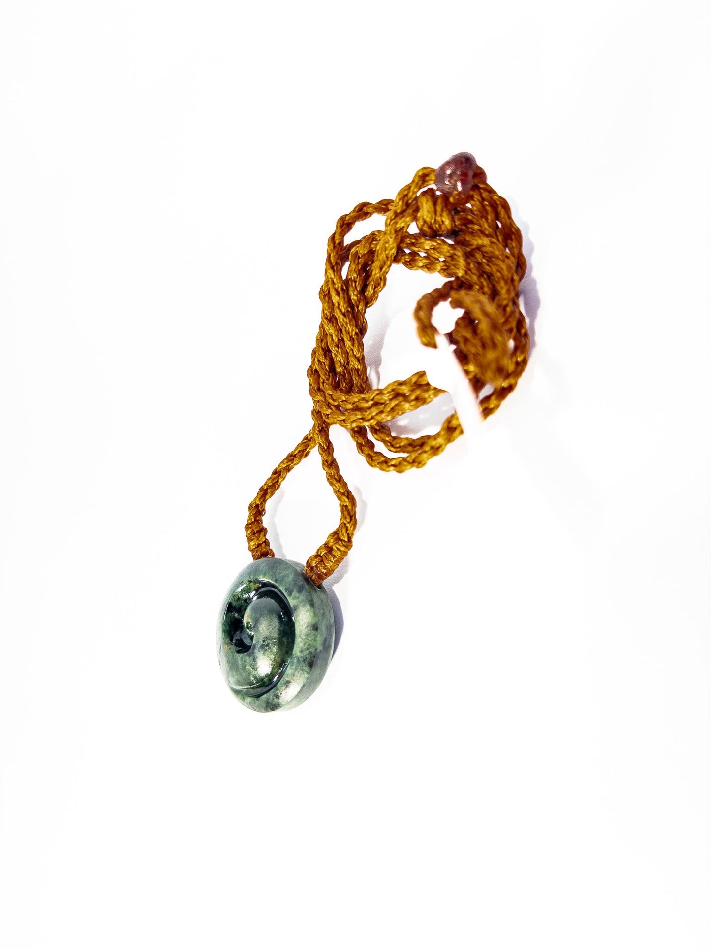 New Zealand Pounamu Greenstone Koru Pendant with copper cord (extra small)