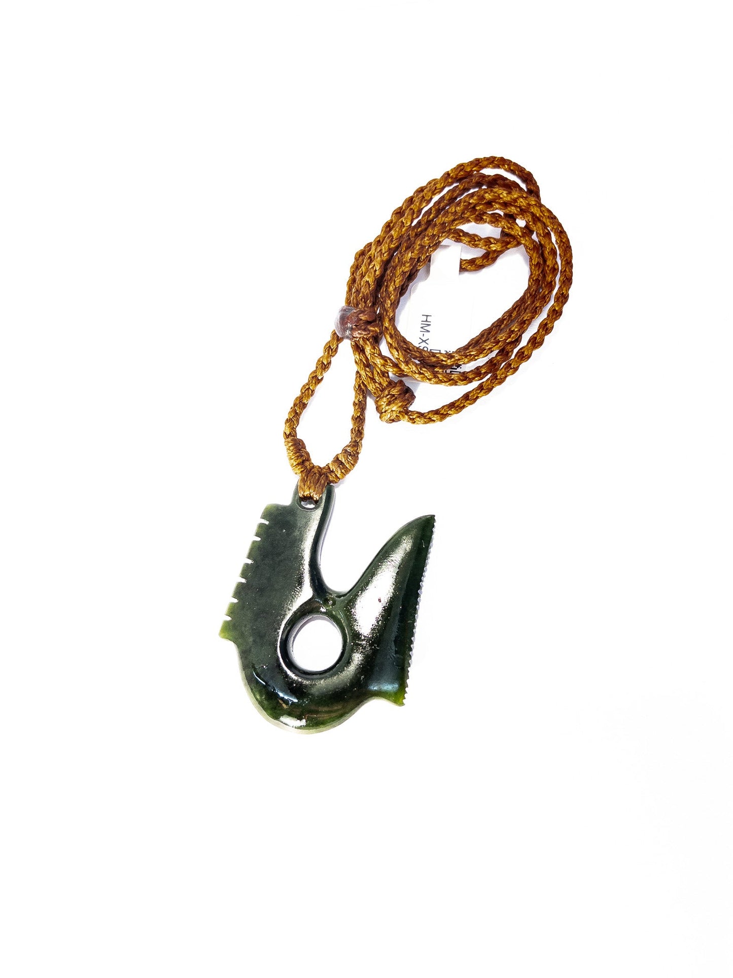 New Zealand Pounamu Fish hook inspired by precolombian design