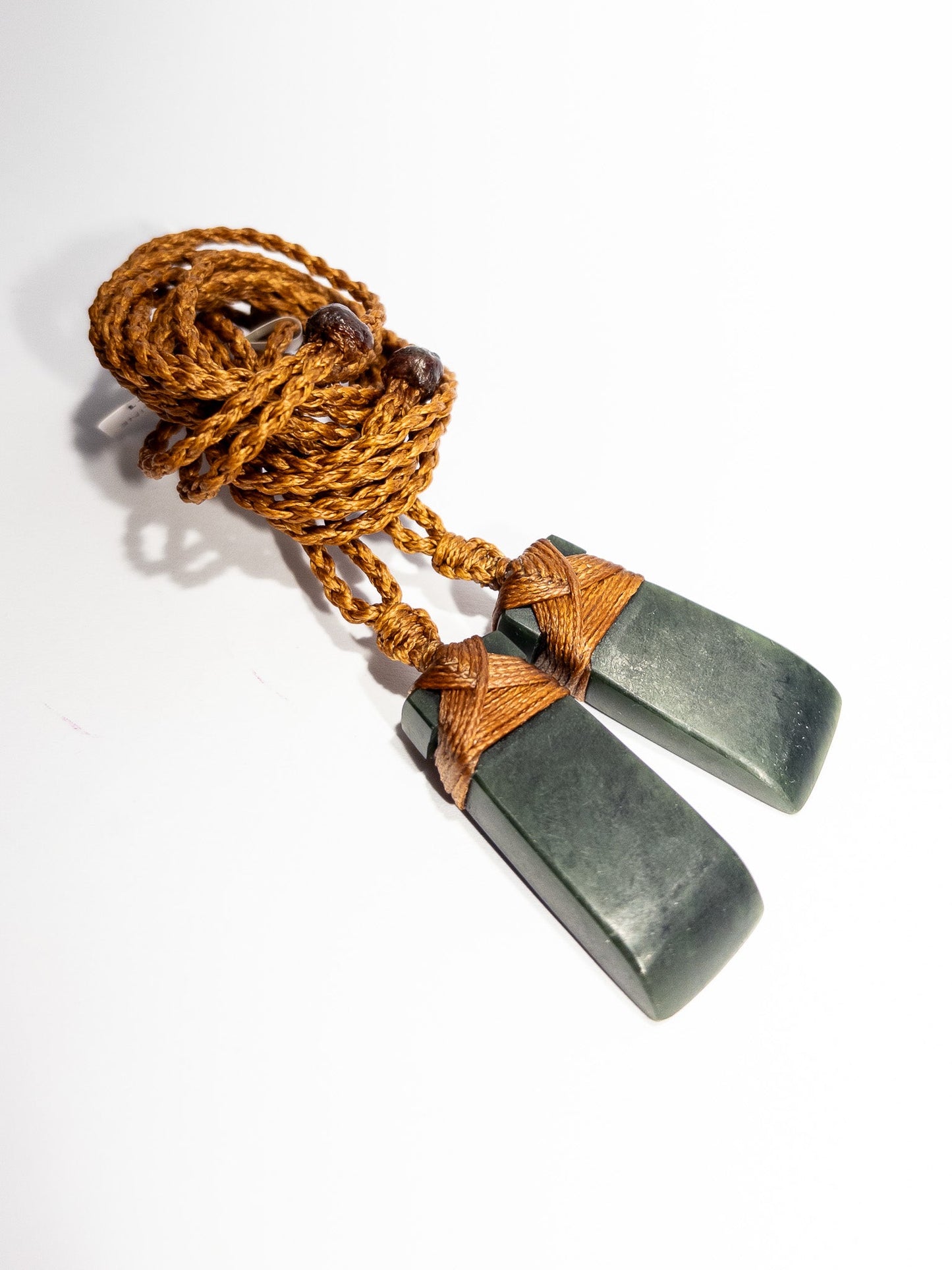 New Zealand Pounamu Small Hei Toki Twin Set with copper cord (2 pc)