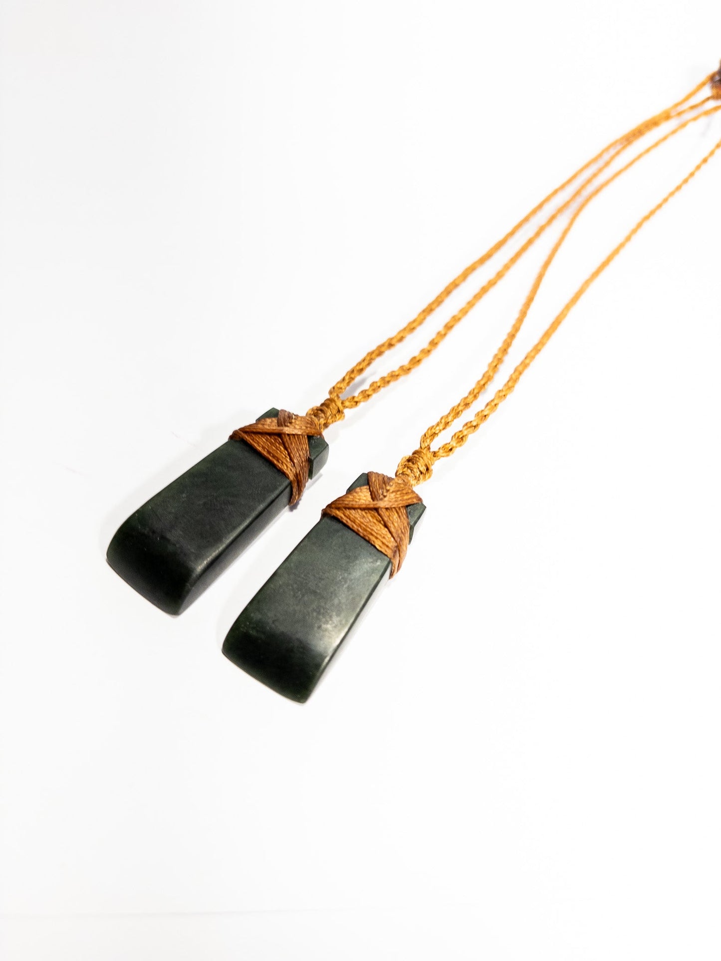 New Zealand Pounamu Small Hei Toki Twin Set with copper cord (2 pc)