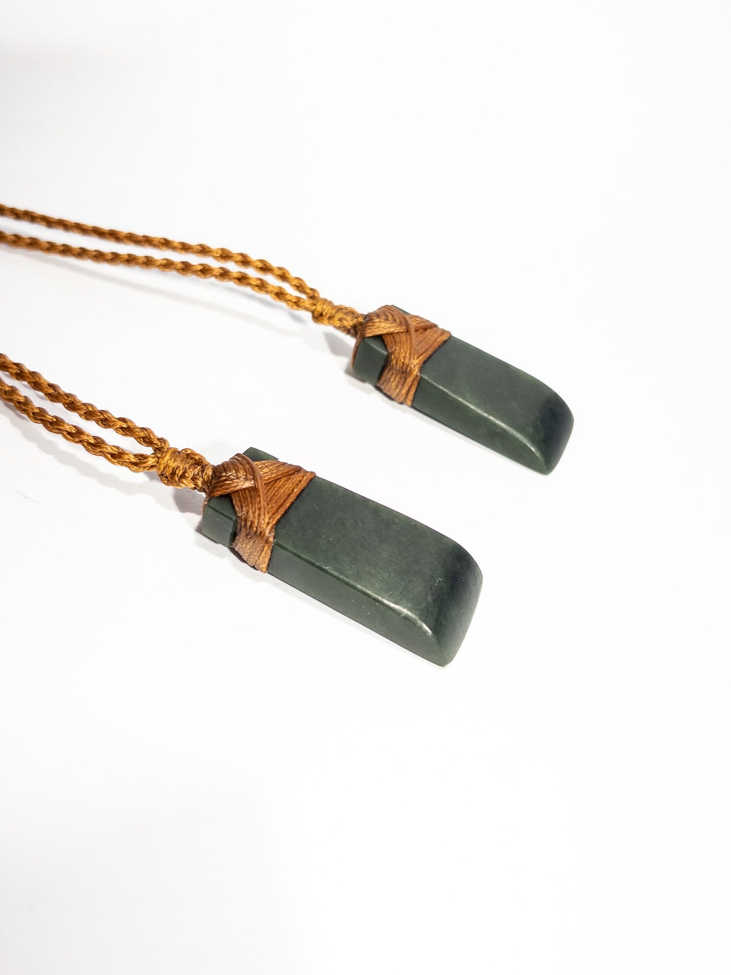 New Zealand Pounamu Small Hei Toki Twin Set with copper cord (2 pc)