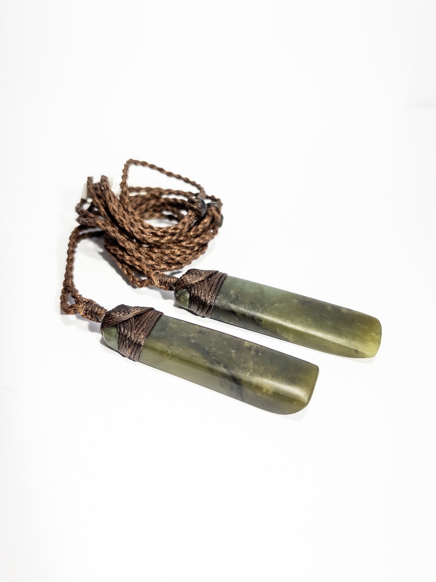 New Zealand Pounamu Med/Large Hei Toki Twin Set with brown cord (2 pc) (Copy)