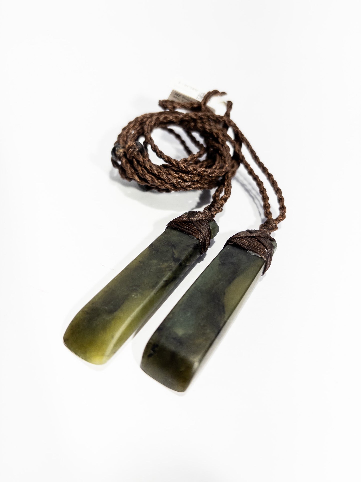New Zealand Pounamu Med/Large Hei Toki Twin Set with brown cord (2 pc) (Copy)