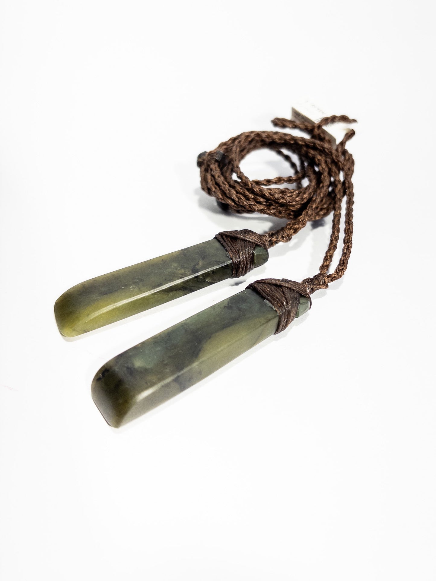 New Zealand Pounamu Med/Large Hei Toki Twin Set with brown cord (2 pc) (Copy)