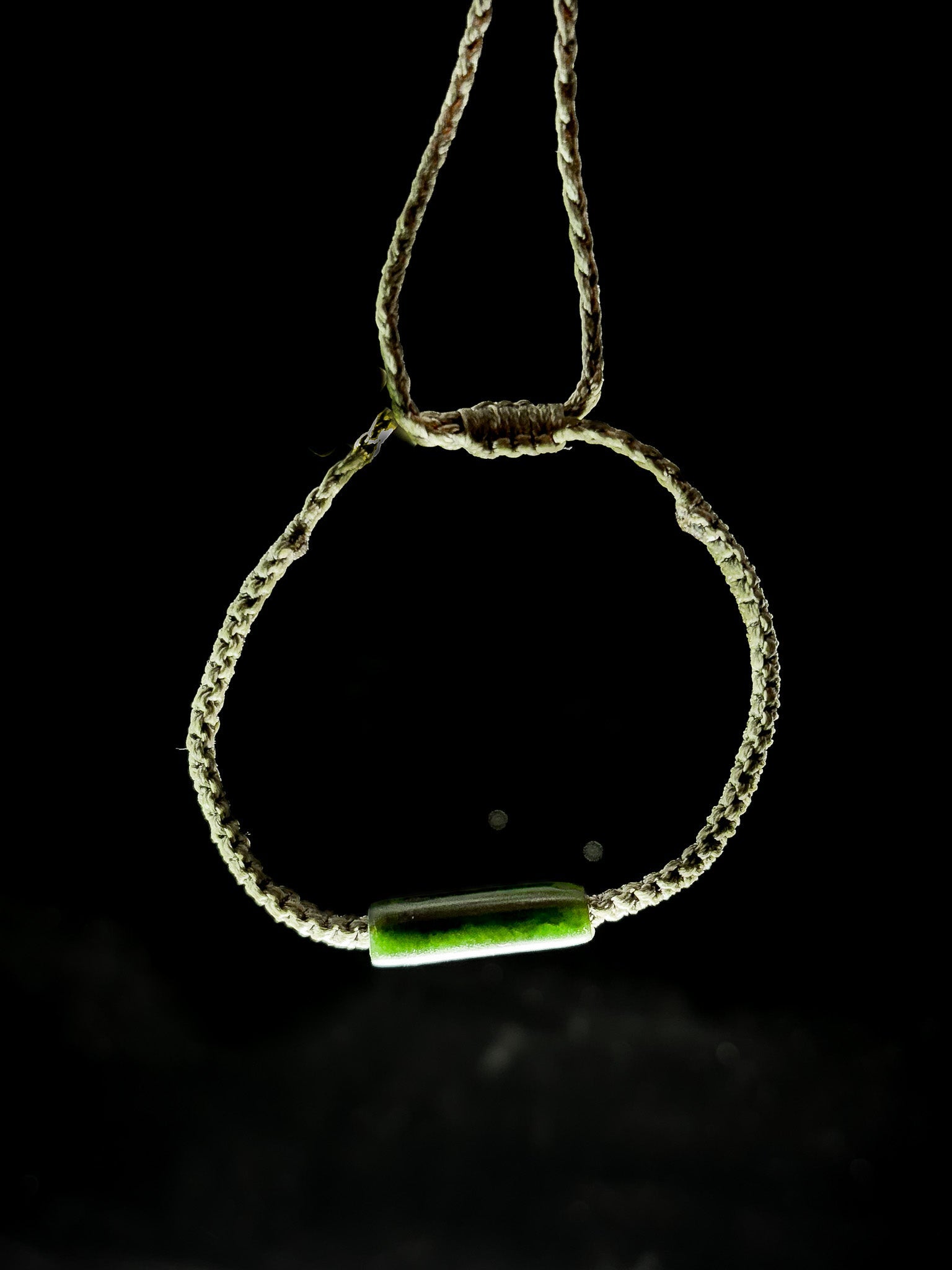 Pounamu Bead Bracelet on Black background