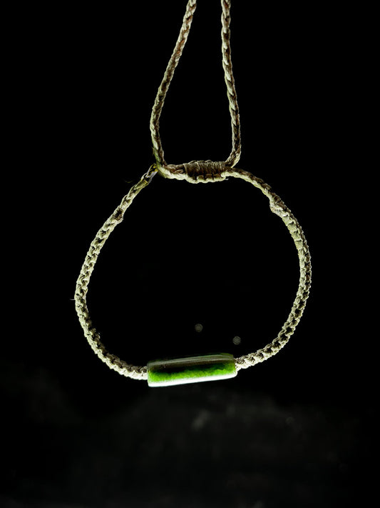 Pounamu Bead Bracelet on Black background