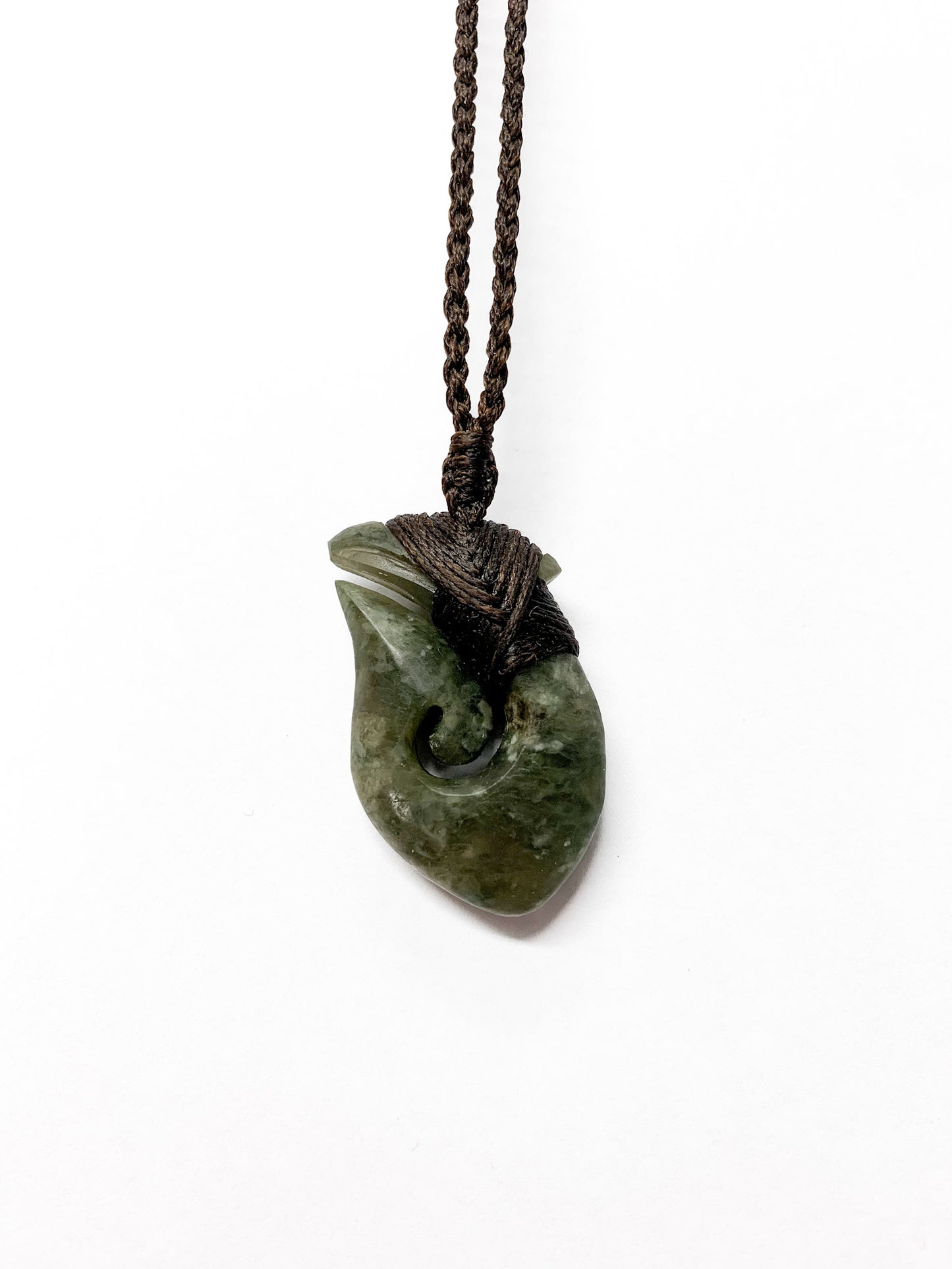 Small Hei Matau Pīpīwhararuora Pounamu pendant New Zealand Greenstone