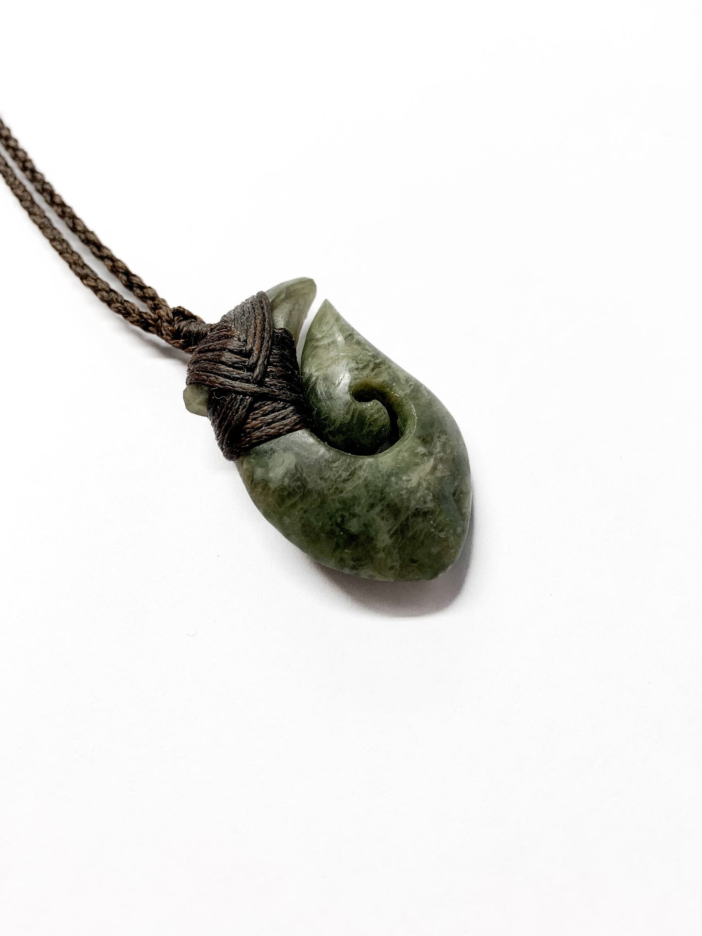 Small Hei Matau Pīpīwhararuora Pounamu pendant New Zealand Greenstone