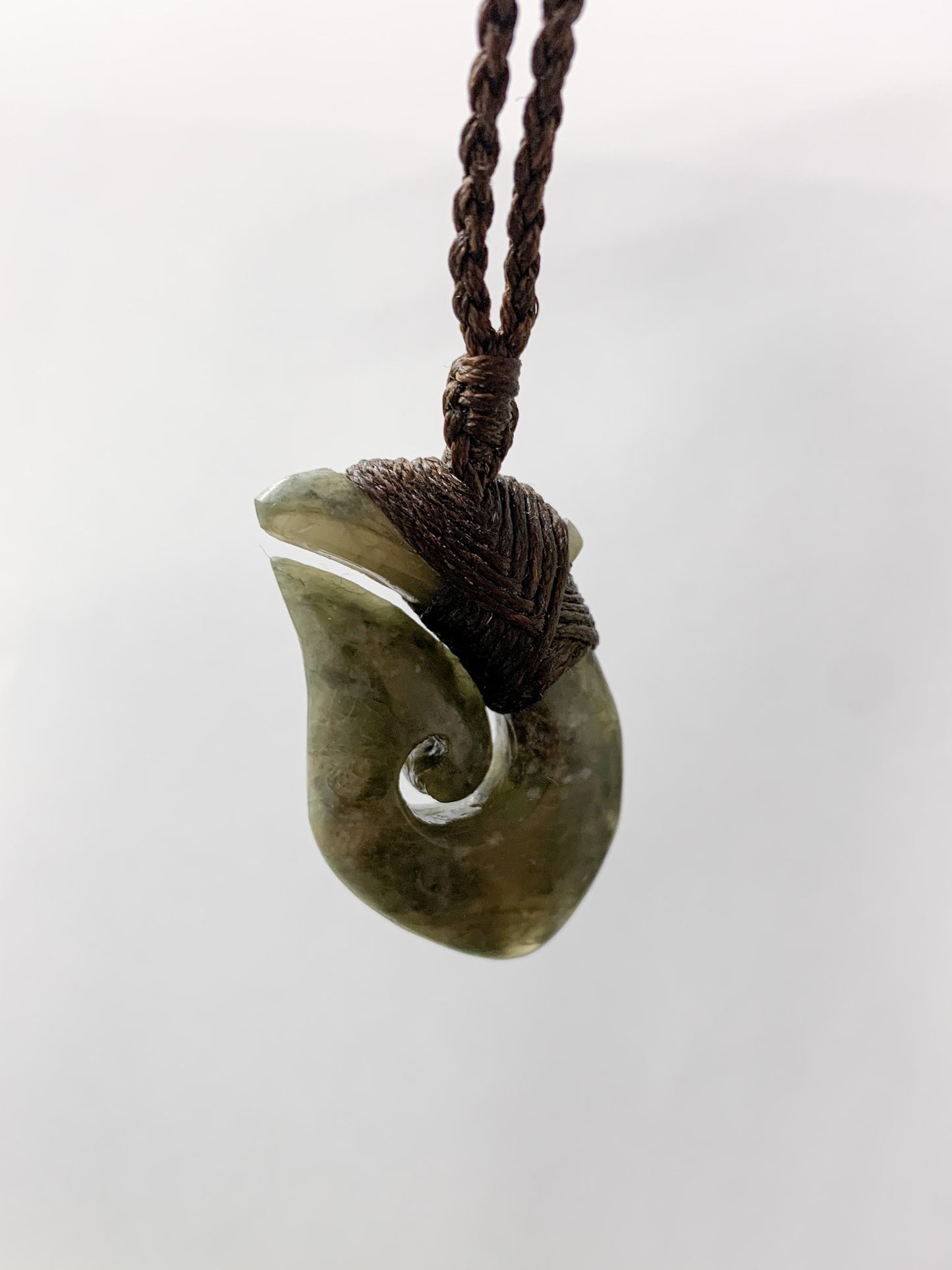 Small Hei Matau Pīpīwhararuora Pounamu pendant New Zealand Greenstone
