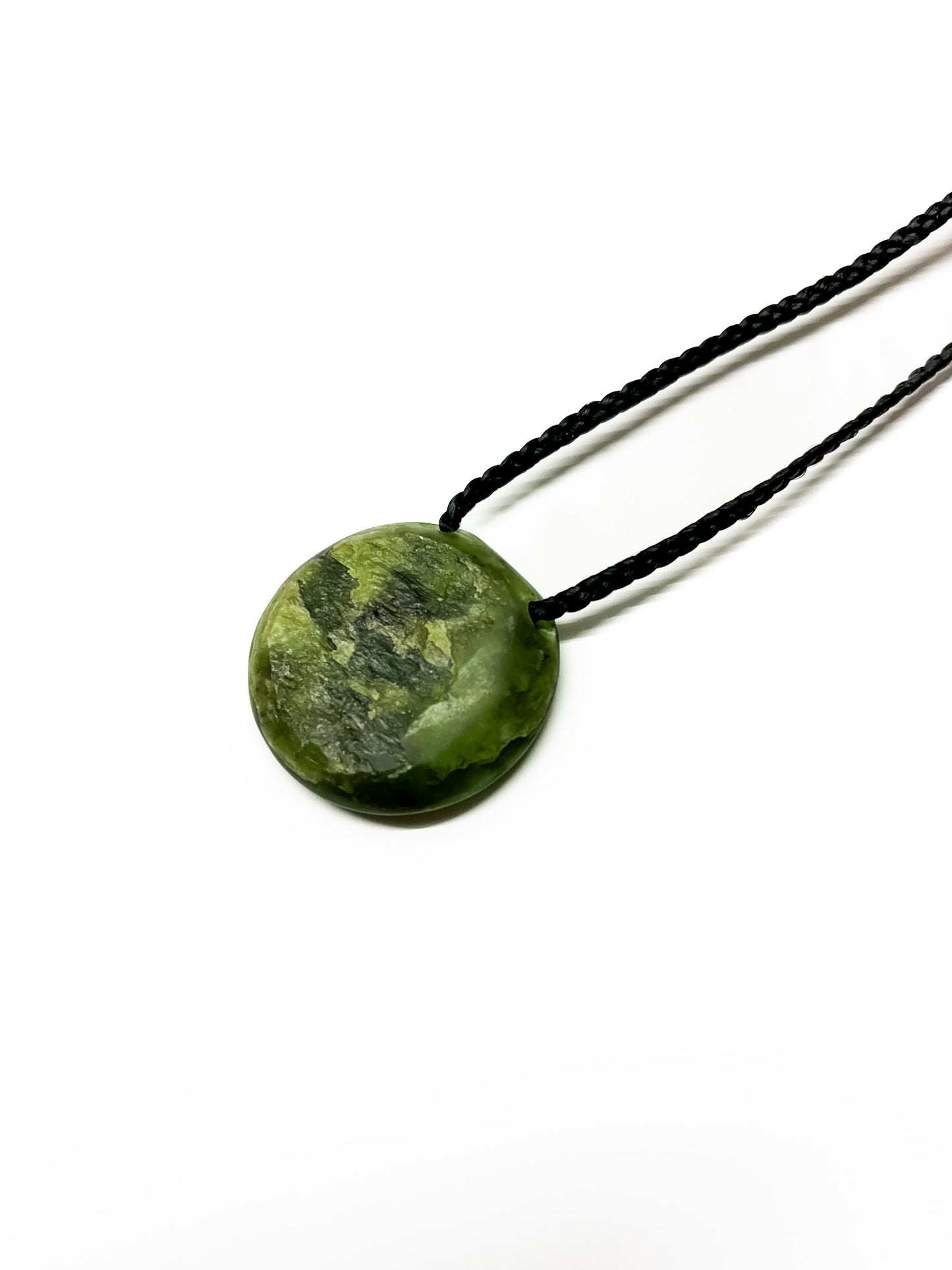 Hei Koru Kawakawa Pounamu New-Zealand Pendant with raw side (Medium)