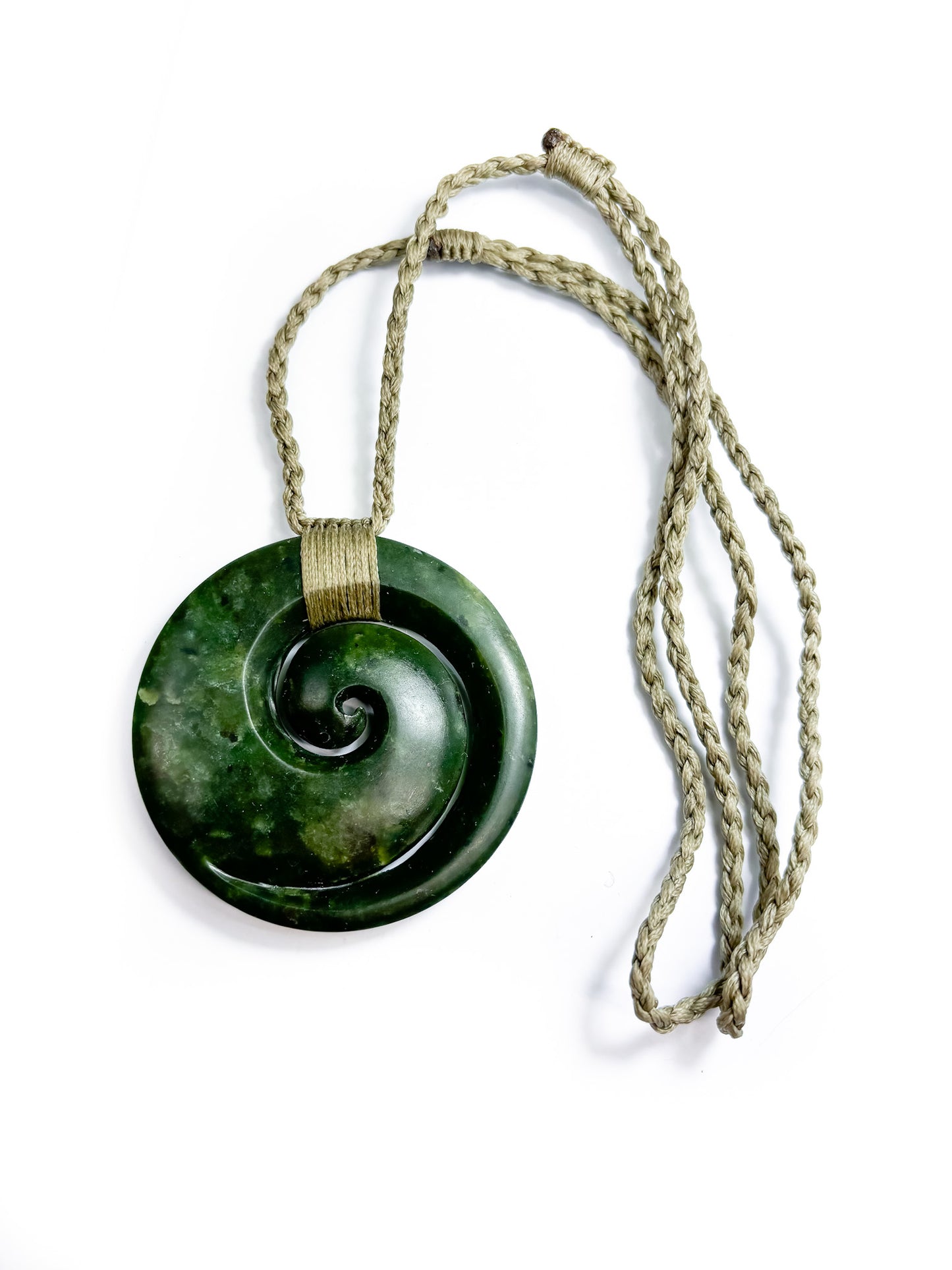 New Zealand Kawakawa Pounamu Koru Pendant Extra Large