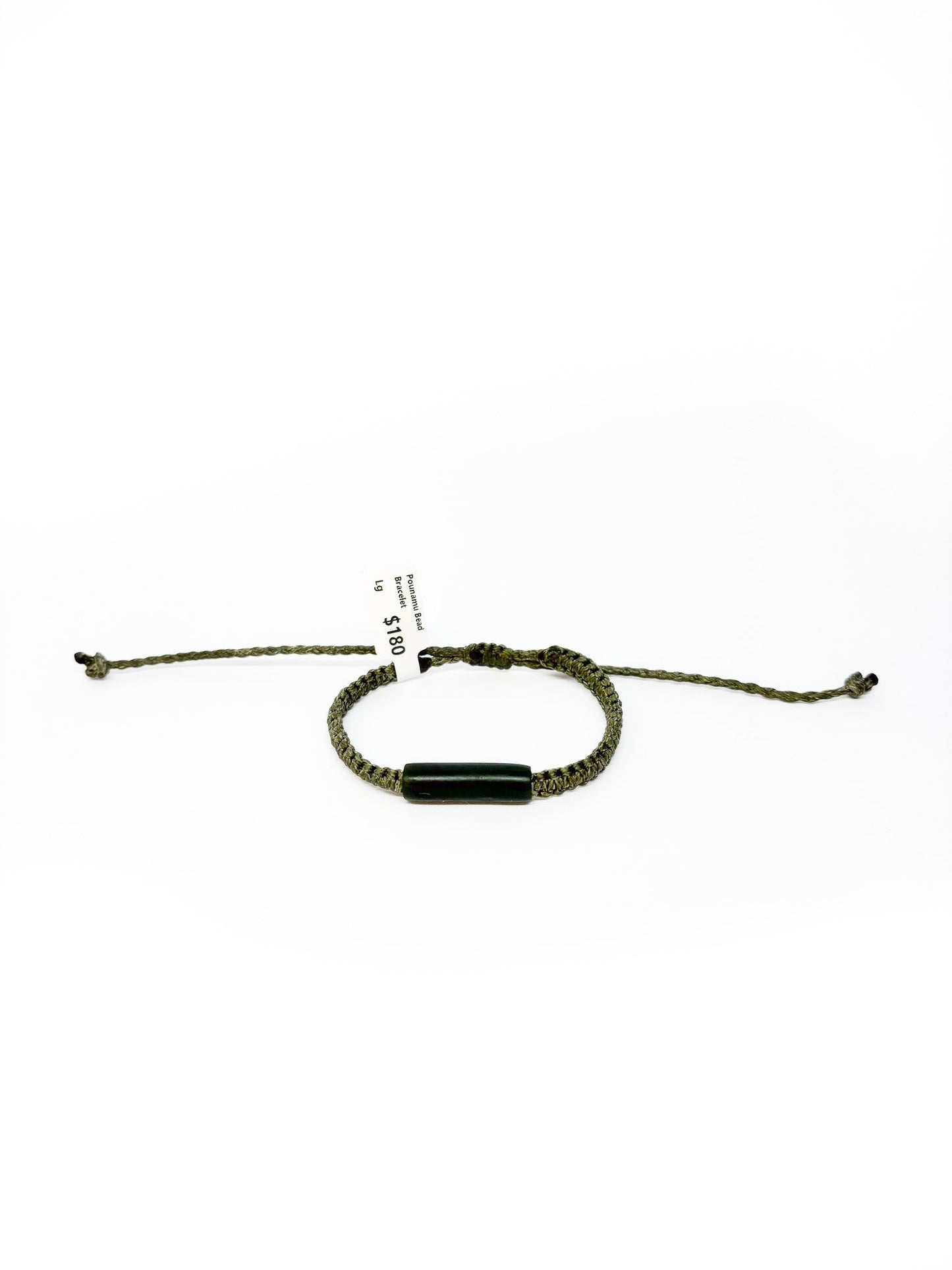 New Zealand Pounamu Greenstone Bead Bracelet (Large)
