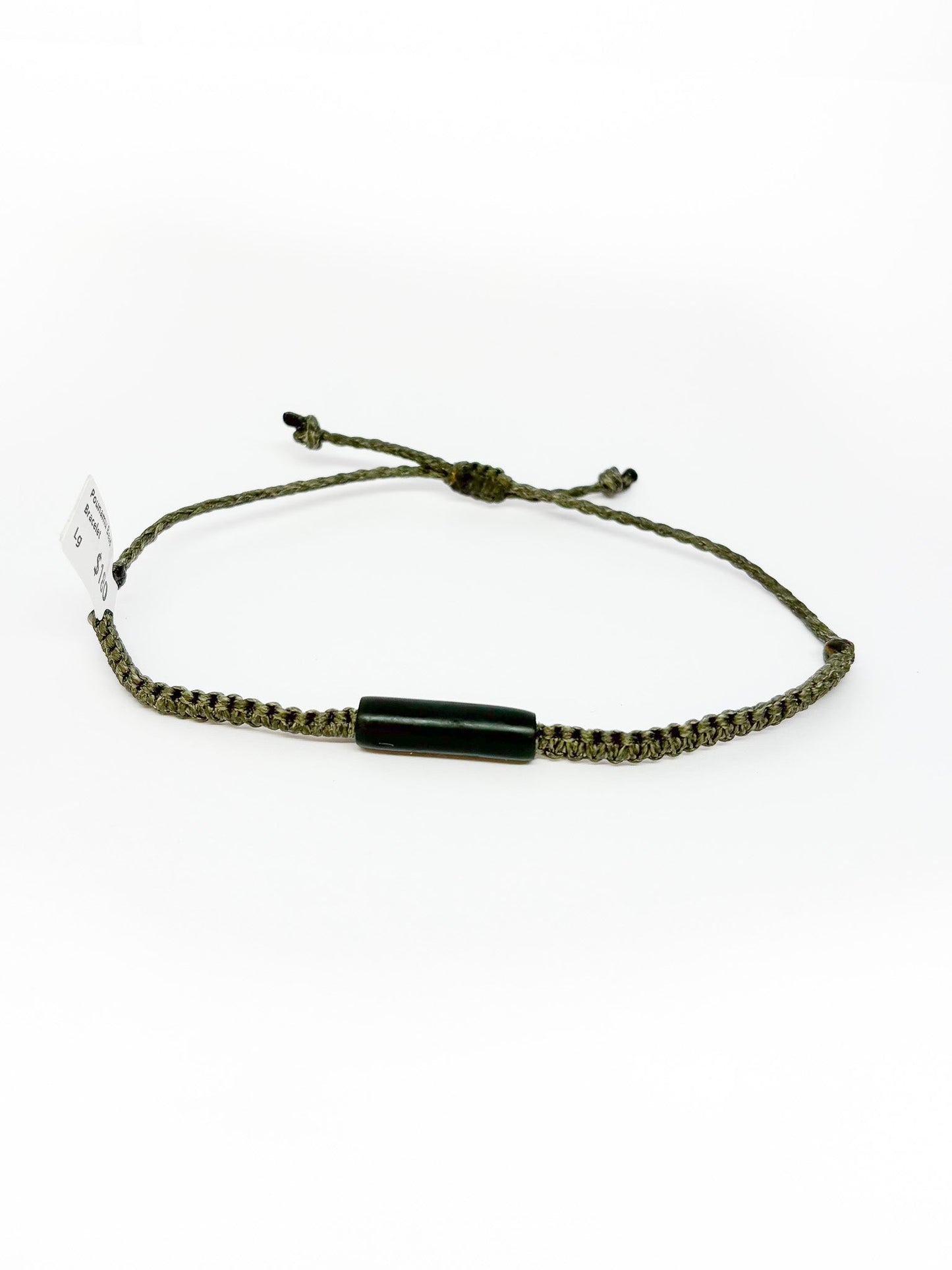 New Zealand Pounamu Greenstone Bead Bracelet (Large)