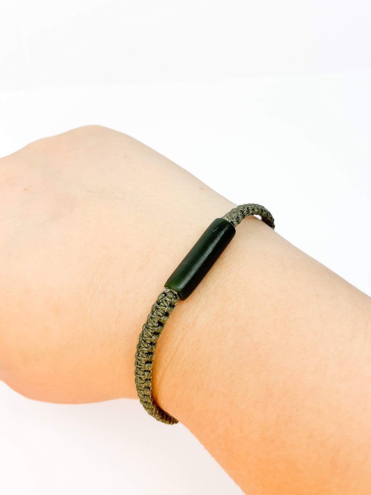 New Zealand Pounamu Greenstone Bead Bracelet (Large)