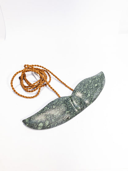 New Zealand Pounamu Whale Tail Breastplate Pendant