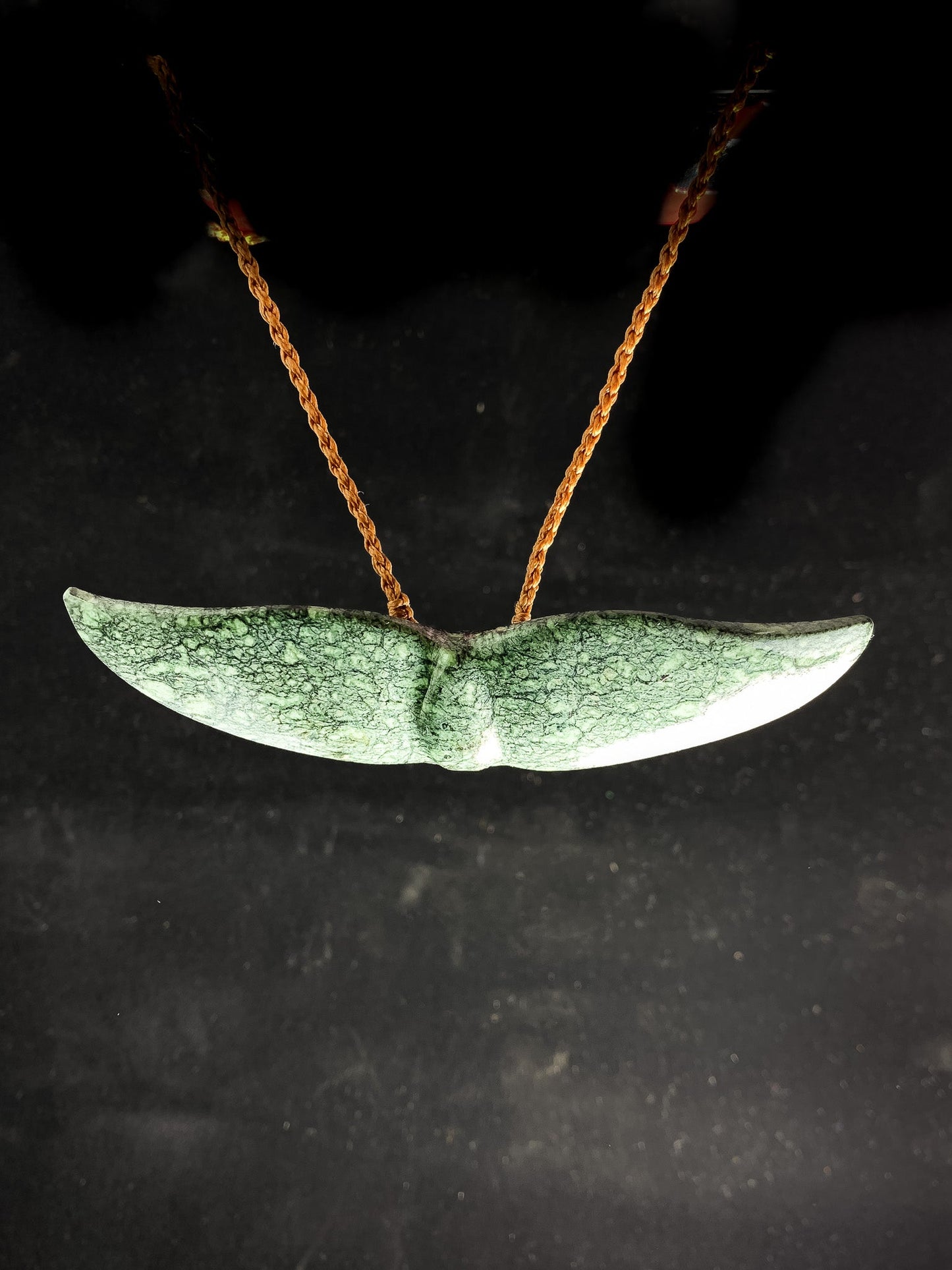 New Zealand Pounamu Whale Tail Breastplate Pendant