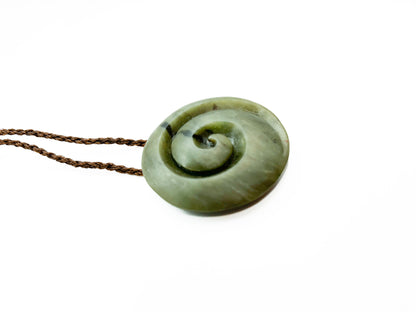 Kawakawa Pounamu Koru Pendant Large