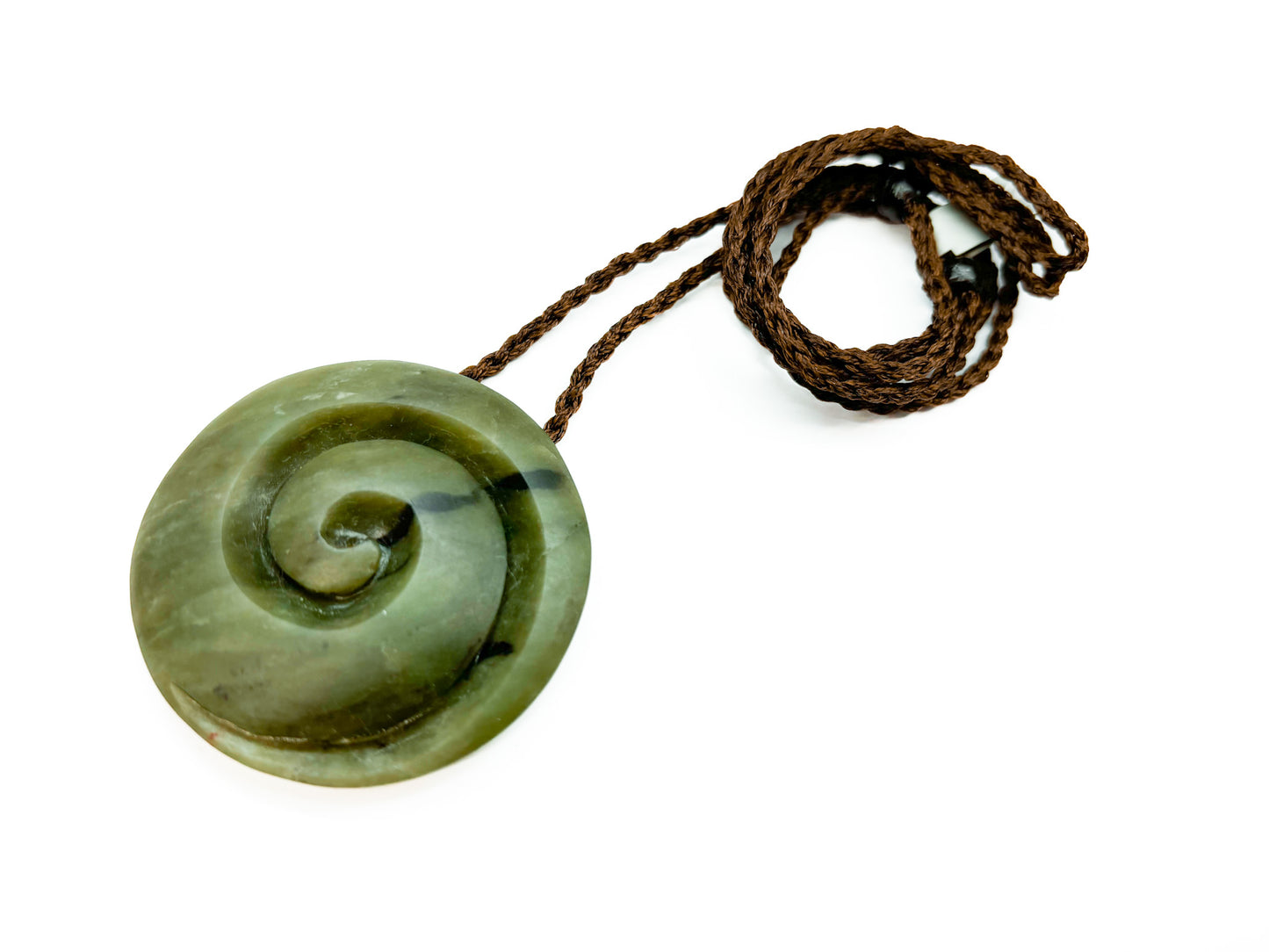 Kawakawa Pounamu Koru Pendant Large