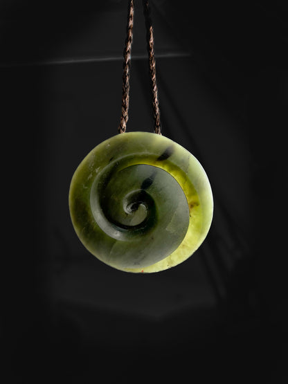 Kawakawa Pounamu Koru Pendant Large