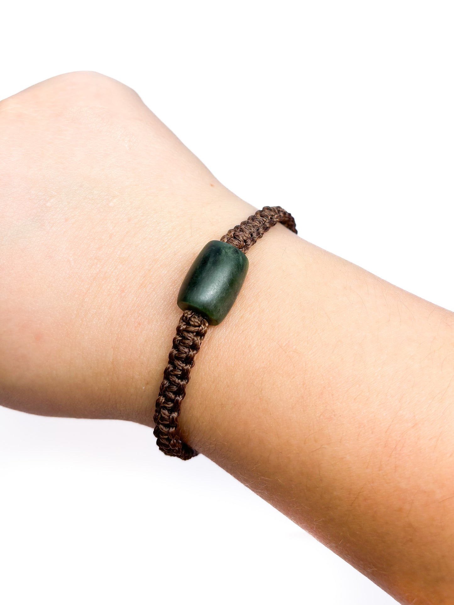 New Zealand Greenstone Bead Bracelet (Large)