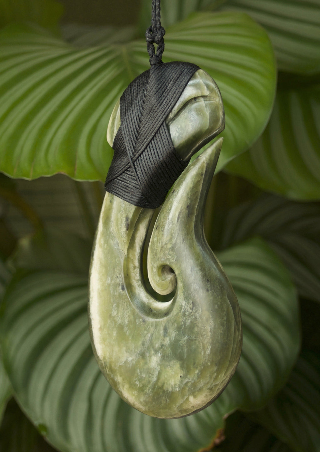 Sculptural  Matau Raukaraka Pounamu New Zealand Greenstone